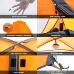 BISINNA 2/4 Person Camping Tent Lightweight Backpacking Tent Waterproof Windproof Two Doors Easy Setup Double Layer Outdoor Tents for Family Camping Hunting Hiking Mountaineering Travel - Image 6