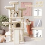 SHA CERLIN 68 Inches Multi-Level Large Cat Tree for Large Kitties/Big Cat Tower with Condo/Cozy Plush ‌Pussycat Perches/Sisal Scratching Posts and Hammocks/Activity Center/Beige - Image 6