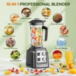 Blenders for Kitchen, Smoothie Blender with Timer - Countertop Blenders with 68oz Dishwasher-Safe Pitcher, Ice Crushing & Frozen Fruit, BPA Free - Image 3