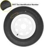 530-12 5.30-12 5.30 x 12 Trailer Tire on 12" White Rims - 5 Lug on 4-1/2" Wheel - Load Range C，2 Pack - Image 3