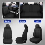 CAROMOP Waterproof Car Seat Cover Full Seats, Neoprene Seat Covers for Cars,Split Bench Compatible Car Interior Covers, Universal Fit Most Car Sedan Truck SUV(Black) - Image 4