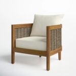 Merax 5-Piece Outdoor Acacia Wood Wicker Conversation Set with 3 Seater Sofa,Loveseat,2 Chairs and Coffetable for Backyard - Image 6