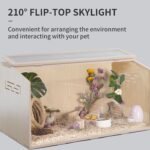 23.6 inch Wooden Hamster Cage, Large Habitat, Openable Top, Transparent Acrylic for Interior View, Ventilated, Easy to Clean, for Syrian Hamster, Dwarf Hamster, Gerbil, Other Small Pet Animals - Image 7