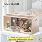 23.6 inch Wooden Hamster Cage, Large Habitat, Openable Top, Transparent Acrylic for Interior View, Ventilated, Easy to Clean, for Syrian Hamster, Dwarf Hamster, Gerbil, Other Small Pet Animals - Image 8