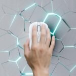 Gaming Mouse, Rechargeable Computer Mouse with with 2 Side Buttons, Type-C Adapter for Laptop, PC, Notebook - White - Image 3