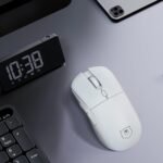 Gaming Mouse, Rechargeable Computer Mouse with with 2 Side Buttons, Type-C Adapter for Laptop, PC, Notebook - White - Image 5