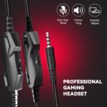 A88 Gaming Headset with Microphone, Stereo Wired Noise Cancelling Over-Ear Headphones with Mic for Pc, Ps5, Xbox One Series X/s, Ps4, Computer, Laptop, Mac, Nintendo, Gamer (Red) - Image 5