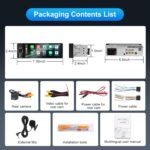 Single Din Car Stereo with Apple CarPlay & Android Auto, 6.36 Inch HD Touch CarPlay Screen, Backup Cam,Bluetooth, USB Type-C, SWC, EQ, FM Radio (with External Mic) - Image 5