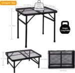 23”L×15”W×22”H Small Metal Folding Table, Camping Grill BBQ Side Table for Outdoor Garden Patio Yard- Portable Lightweight, Compact Grill Stand - Image 3