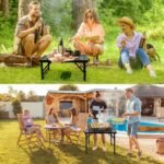 23”L×15”W×22”H Small Metal Folding Table, Camping Grill BBQ Side Table for Outdoor Garden Patio Yard- Portable Lightweight, Compact Grill Stand - Image 4