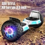 LIEAGLE Hoverboard for Adults, 8.5'' Two Wheel All Terrain Off Road Hover Board with Bluetooth Speaker, Self Balancing Scooter with Flashing LED Lights - Image 4