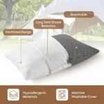 Small Shredded Memory Foam Pillow, Camping Pillow Travel Pillow - Compressible Medium Firm, Breathable Cover, Ideal Backpacking Hiking, Airplane and Car - Image 3