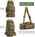 100L Camping Hiking Backpack,Molle military Tactical rucksack backpack,Waterproof Lightweight Hiking Backpack (Woodland Camo-C) - Image 3