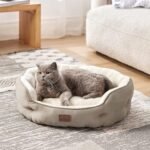 Bedsure Dog Beds for Small Dogs - Round Medium Cat Beds for Indoor Cats, Washable Pet Bed for Puppy and Kitten with Slip-Resistant Bottom, 25 Inches, Taupe - Image 3