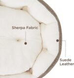 Bedsure Dog Beds for Small Dogs - Round Medium Cat Beds for Indoor Cats, Washable Pet Bed for Puppy and Kitten with Slip-Resistant Bottom, 25 Inches, Taupe - Image 6