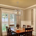 6-Light Modern Metal Geometric Chandelier，Kitchen Island Brushed Nickel Lighting Fixtures，Entryway Light Fixture Hanging Brushed Nickel，Farmhouse for Dining Room Chandelier - Image 3