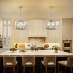 6-Light Modern Metal Geometric Chandelier，Kitchen Island Brushed Nickel Lighting Fixtures，Entryway Light Fixture Hanging Brushed Nickel，Farmhouse for Dining Room Chandelier - Image 4