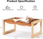 FUKUMARU Cat Bed with Removable Cover, Plush Velvet Couch for Indoor Cats, Wooden Feline Hammock, 21 x 16.5 Inch Kitten Sofa, Suitable for Kitty, Dog, Bunny and Small Animal, Brown - Image 3