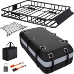 Heavy Duty Universal Rooftop Cargo Carrier Roof Rack, 64"x36"x5" Roof Rack Basket with 20 Cu.Ft Waterproof Bag, for SUV, Truck and Van, 250lbs Capacity, Corrosion Resistant (ROOF 64" and Bag) - Image 7