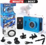 Pyle Gear Pro Sports Action Camera - 1080P Full HD Waterproof Camcorder, 12MP Camera, 2.4" Touch Screen, USB & HDMI Ports, with Remote Control, 1500mAh Lithium Battery, Mounting Accessories (Blue) - Image 8
