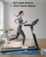 Treadmill with Auto Incline, 300LBS Capacity, 15% Incline, 3.0HP Running Machine for Home, Shock Absorbing with APP - Image 3