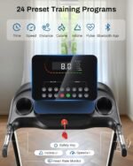 Treadmill with Auto Incline, 300LBS Capacity, 15% Incline, 3.0HP Running Machine for Home, Shock Absorbing with APP - Image 4