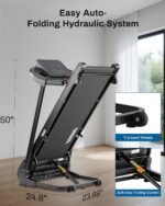 Treadmill with Auto Incline, 300LBS Capacity, 15% Incline, 3.0HP Running Machine for Home, Shock Absorbing with APP - Image 5