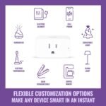 WiZ Smart Wi-Fi Plug - Pack of 3, Smart Outlet Connects to 2.4 GHz Wi-Fi, Voice / App Control, Works with Google Home, Amazon Alexa, and Apple HomeKit, Matter Compatible - Image 6