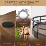 Farmhouse Oak 9" Lazy Susan Turntable Organizer for Cabinet, Round Wooden Lazy Susan Organization and Storage for Dining Table, Pantry, Kitchen, Countertop, Cupboard,Home Decor, Walnut Wood - Image 6