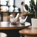 Small Animal Statues, White Bird Figurines Home Decor, Modern Home Decorative, Ceramic Decor for Office Desktop, Bookshelf, Bedroom, Living Room, Cabinets (White 2 Pcs) - Image 3
