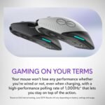 Alienware Wired/Wireless Gaming Mouse AW610M - 16000 DPI, Optical Sensor, Ambidextrous, 7 Buttons, 3-ZONE 16.8m AlienFX RGB Lighting, Edge-Free Design, Ergonomic - Lunar Light - Image 3