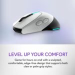 Alienware Wired/Wireless Gaming Mouse AW610M - 16000 DPI, Optical Sensor, Ambidextrous, 7 Buttons, 3-ZONE 16.8m AlienFX RGB Lighting, Edge-Free Design, Ergonomic - Lunar Light - Image 5