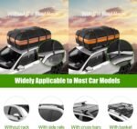 Rooftop Cargo Carrier - Car Roof Bag, 1000D PVC Soft-Shell Waterproof for Cars with/Without Racks, Includes Anti-Slip Mat, Storage Bag, Luggage Lock, 6 Extra Straps, 21 Cubic Feet - Image 9
