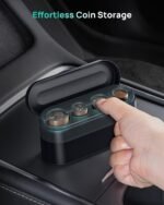 HALOBLK Larger-Capacity Coin Holder for Car Change Holder Organizer, Compatible with Most Car & Trucks, Black - Image 3