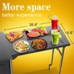 Outdoor Grill Table Cart 57"x24"x35", Outdoor Kitchen Island with Storage & Large Tabletop for Blackstone Griddle, Ooni Pizza Oven, Ninja Woodfire Grill, BBQ Station, Dining Cart, Rolling BBQ Table - Image 3