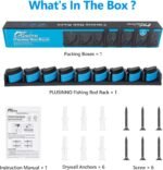 PLUSINNO Vertical Fishing Rod Holder, Wall Mounted Fishing Rod Rack, Fishing Pole Holder Holds Up to 9 Rods or Combos, Fishing Rod Holders for Garage, Fits Most Rods of Diameter 3-19mm - Image 5