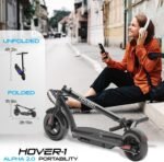Hover-1 Alpha 2.0 Foldable Electric Scooter with 450W Brushless Motor, 18 mph Max Speed, 10” Air-Filled Tires and 12 Mile Range - Image 6