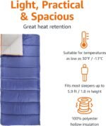 Amazon Basics 30°F Cool Weather Sleeping Bag, 75 Inches x 33 Inches, Blue - Image 4