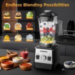 Smoothie Blender, 1400 Watt Powerful Blender for Smoothies, 64oz Capacity Countertop Blenders for Kitchen with BPA Free Container, Ice Crushing, Frozen Drinks, Puree, Protein Shakes - Image 3