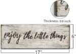Quotes Wall Decor Enjoy the Little Things Sign Family Wall Signs Canvas Prints Rustic Wooden Wall Art Wood Pictures for Living Room Bedroom Office Home Decor, 6 X 17 Inch Framed - Image 3