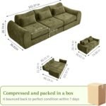 MAXMAXX 102" Cloud Sofa, 4-in-1 Folding Sofa Bed, Floor-Standing Boneless Couch, Futon Sofa Bed for Living Room, Bedroom and Entertainment Room (Green) - Image 3