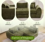 MAXMAXX 102" Cloud Sofa, 4-in-1 Folding Sofa Bed, Floor-Standing Boneless Couch, Futon Sofa Bed for Living Room, Bedroom and Entertainment Room (Green) - Image 6