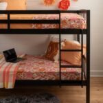 Linon Howell Black Solid Wooden Twin Over Twin Bunk Bed with Ladder - Image 4
