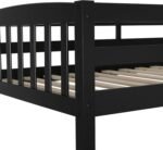 Linon Howell Black Solid Wooden Twin Over Twin Bunk Bed with Ladder - Image 9