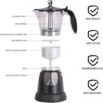 Cuban Coffee Maker, 6 or 3cup Electric Espresso Coffee Maker, Portable Cafeteras Electricas Modernas, Electric Moka Pot with Detachable Base & Overheat Protection, Coffee Gift for Home Travel - Image 3