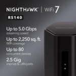 NETGEAR Nighthawk Dual-Band WiFi 7 Router (RS140) - Router Only, BE5000 Wireless Speed (up to 5.0 Gbps) - Covers up to 2,250 sq. ft., 80 Devices - 2.5 Gig Internet Port – Free Expert Help - Image 3