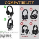 SoloWIT Replacement Earpads Cushions for Bose QuietComfort 35 (QC35) & Quiet Comfort 35 II (QC35 ii) Headphones, Ear Pads with Softer Leather, Noise Isolation Foam, Added Thickness (Black) - Image 3