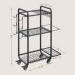 Weight Rack for Home Gym, All in One Yoga Mat Storage Rack, Workout Equipment Storage with Wheels and Hooks for Dumbbells Kettlebells Foam Rollers, Powder Coated - Image 9