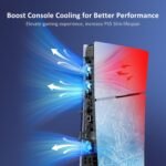 NexiGo PS5 Slim Silent Enhanced Cooling Fan with Adjustable Speed, Auto Power On/Off, with USB 3.0 Port, Efficient Cooling System for Both PS5 Slim Disc and Digital Editions - Image 3
