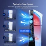 NexiGo PS5 Slim Silent Enhanced Cooling Fan with Adjustable Speed, Auto Power On/Off, with USB 3.0 Port, Efficient Cooling System for Both PS5 Slim Disc and Digital Editions - Image 4